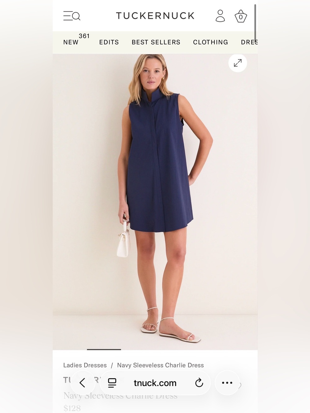 Tuckernuck Navy Sleeveless Charlie Dress (M)